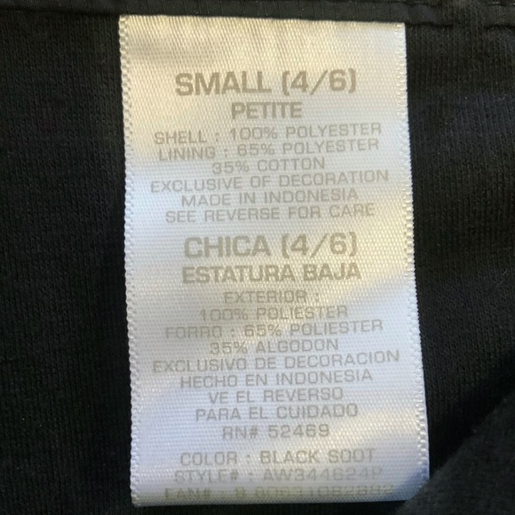 Athletic Works Wind Breaker Pants Lined Size Small Petite 4/6 Black - Picture 6 of 9